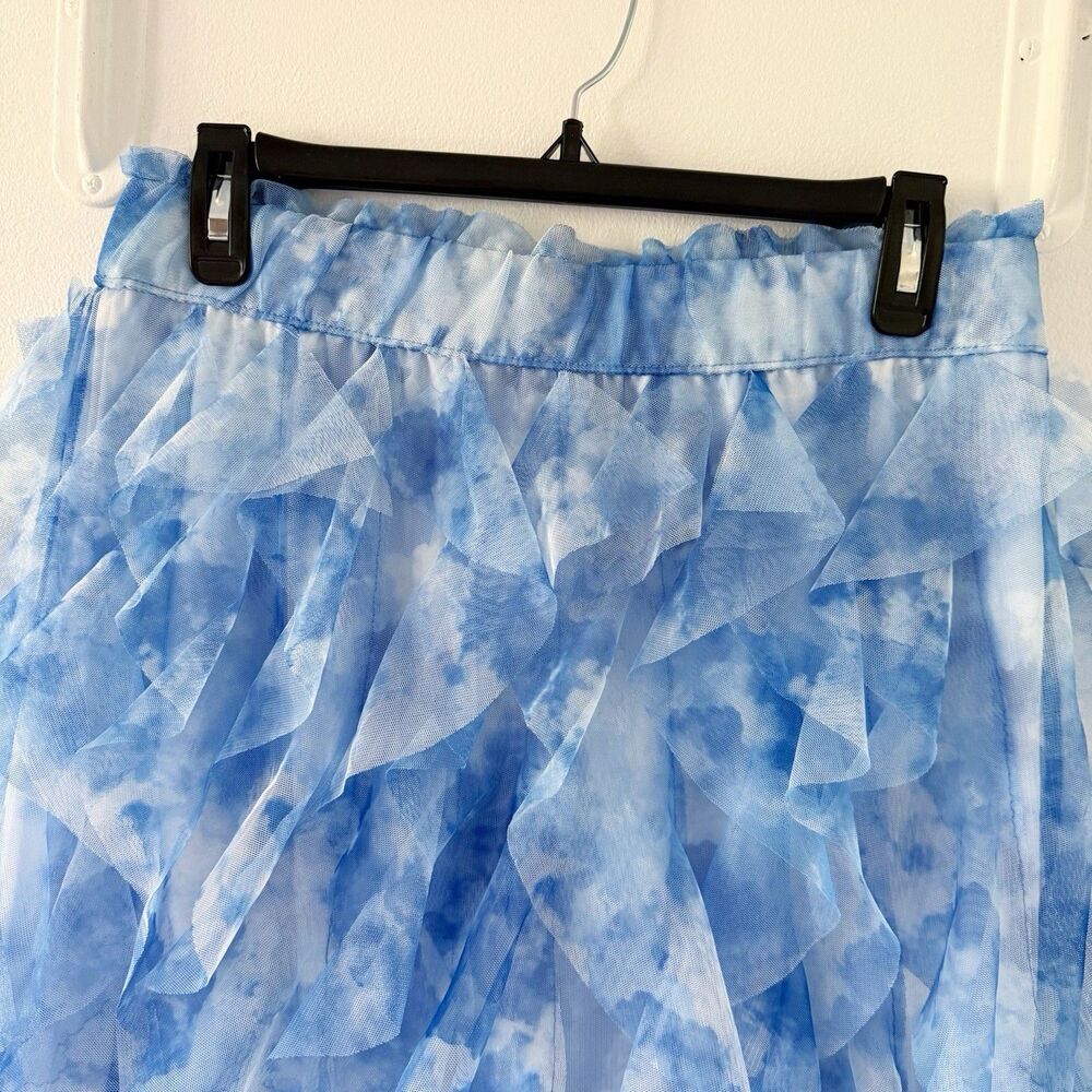Fairycore Coquette Soft Romantic Tie Dye Ruffled Elastic Waist Tiered Skirt Med - Picture 3 of 15